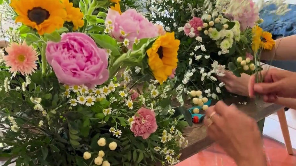 Remplissage des compositions florales